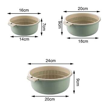 LAPUTA Japanese Design Kitchen Drain Basket Double Layers Multifunctional PP Kitchen Colander Strainer Food Colander Creative Household Supplies for Home Household