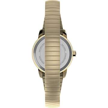 Timex Women's Easy Reader 25mm Watch – Gold-Tone Case White Dial with Tapered Expansion Band