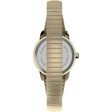 Timex Women's Easy Reader 25mm Watch – Gold-Tone Case White Dial with Tapered Expansion Band