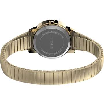 Timex Women's Easy Reader 25mm Watch – Gold-Tone Case White Dial with Tapered Expansion Band