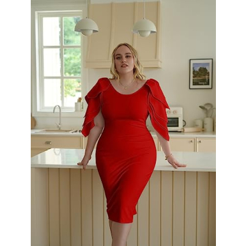 DAAWENXI Elegant Ruffle Off The Shoulder Midi Dress