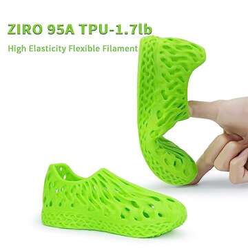 ZIRO TPU Filament 1.75mm Shore 95A Green, 0.8KG, Compatible with Most 3D Printers