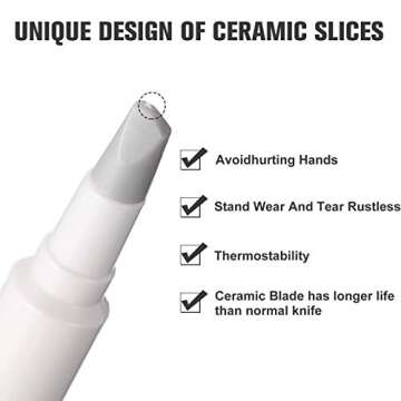 2 Pieces Ceramic Pen Shape Paper Precision Knife with Safety Cap Ceramic Blade Knife Finger Protection Wear Resisting Pen Cutter Cutting Paper for School and Home