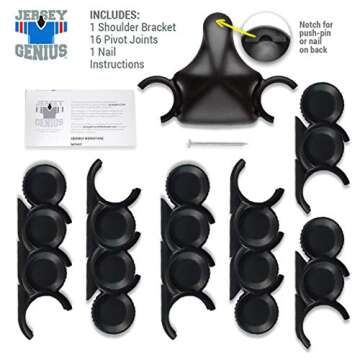 JerseyGenius Adjustable Jersey Display | Shapes to Fit Any Sports Jersey | Jersey Hanger for Wall Display | Sports Display (Single)