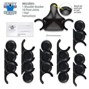 JerseyGenius Adjustable Jersey Display | Shapes to Fit Any Sports Jersey | Jersey Hanger for Wall Display | Sports Display (Single)