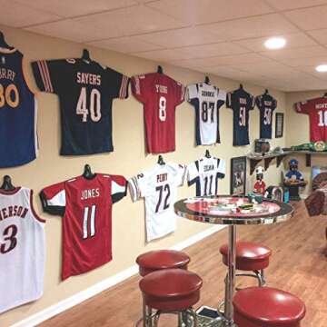 JerseyGenius Adjustable Jersey Display | Shapes to Fit Any Sports Jersey | Jersey Hanger for Wall Display | Sports Display (Single)