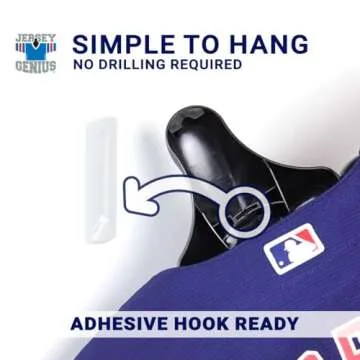 JerseyGenius Adjustable Jersey Display | Shapes to Fit Any Sports Jersey | Jersey Hanger for Wall Display | Sports Display (Single)