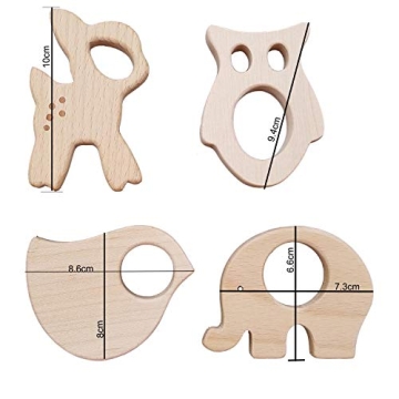 Natural Wooden Baby Teether Toys for Safe Teething Fun