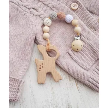 Natural Wooden Baby Teether Toys for Safe Teething Fun