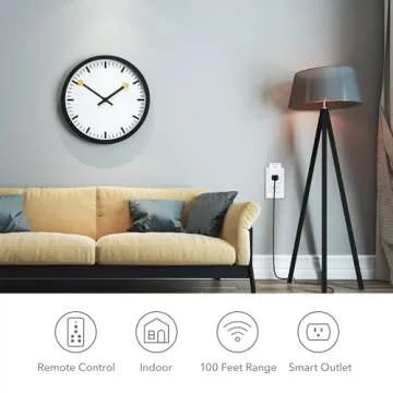 BN-LINK Mini Wireless Wall-Mounting Remote Control Outlet Switch Power Plug in for Household Appliances, Wireless Remote Light Switch, LED Light Bulbs, White (3 Outlets)