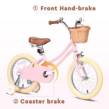 Petimini Girls' 14 Inch Bike for 3-5 Years Old