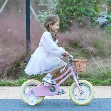 Petimini Girls' 14 Inch Bike for 3-5 Years Old