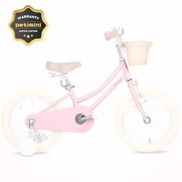 Petimini Girls' 14 Inch Bike for 3-5 Years Old