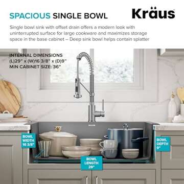 KRAUS Forteza 33-Inch Drop-In Granite Sink in Grey