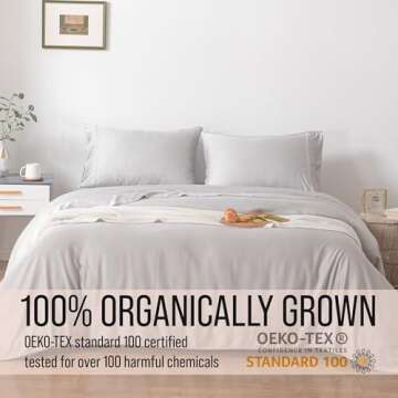 Bella Coterie Luxury Bamboo King Size Sheet Set | 100% Organically Grown Bamboo Viscose | Ultra Soft | Cooling for Hot Sleepers | 18" Deep Pocket [Grey Mist]