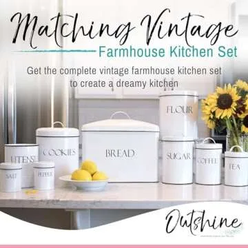 OUTSHINE Kitchen Canisters Set 4 | Farmhouse Storage Containers