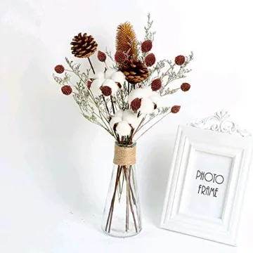 MHMJON 30 Pcs Dried Flowers Bouquet Bulk Mini Billy Ball Flowers Pine Cone Flowers Natural Dried Flowers for Vase Handmade Fake Flowers for Home Indoor Kitchen Office DIY Wedding Table Decor (16.9")