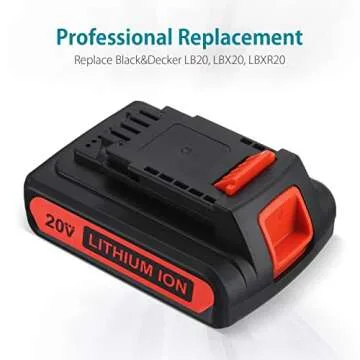 ORHFS 3000mAh 20V Battery Replacement for Black & Decker