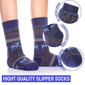 DoSmart Men's Cozy Fuzzy Slipper Socks for Winter Comfort