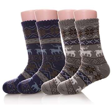 DoSmart Men's Cozy Fuzzy Slipper Socks for Winter Comfort
