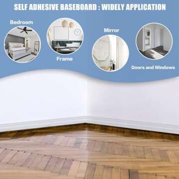 WADILE 180"x 3.1" Crown Molding Peel and Stick, Flexible Wallpaper Border Wall Trim Border, Self Adhesive Mirror Moulding Frame Lines, 3D Edging Foam Ceiling Baseboard, White