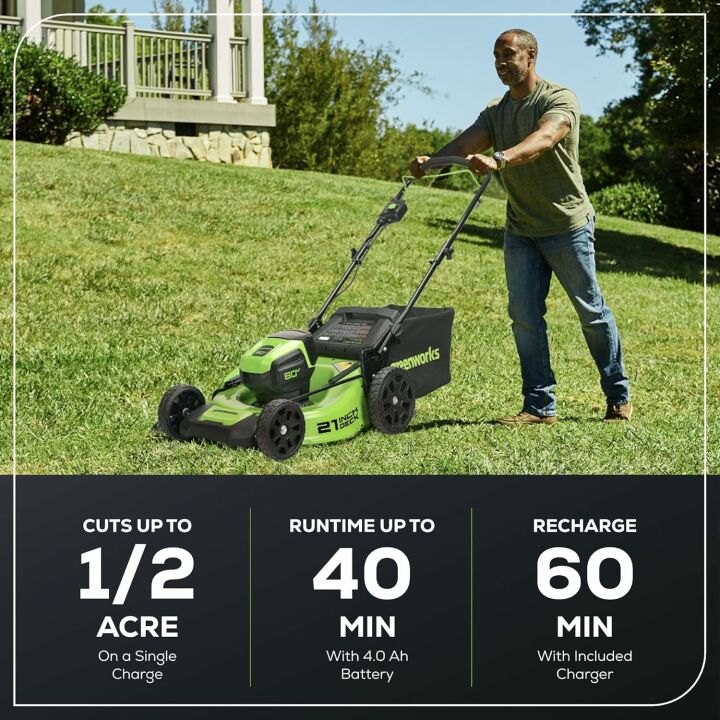 Greenworks 80V Lawn Mower with 4Ah Battery