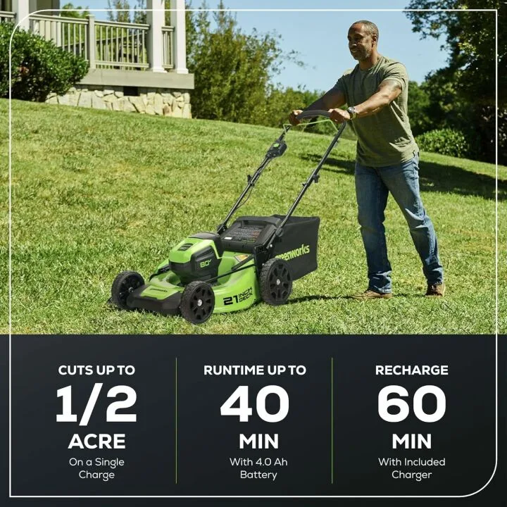 Greenworks 80V Lawn Mower with 4Ah Battery