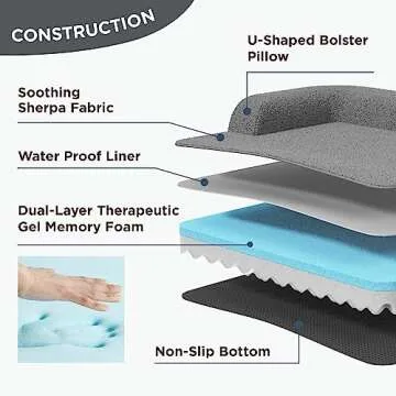 Lesure Memory Foam Dog Bed for Large Dogs - Orthopedic