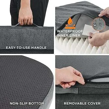 Lesure Memory Foam Dog Bed for Large Dogs - Orthopedic