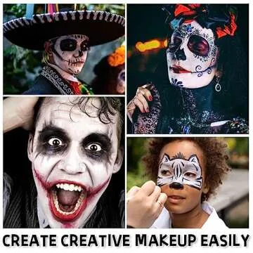 CHASPA Face Paint Black + White Clown Makeup Face Body Paint Set, High Pigment Professional Oil-Based Cosmetic Paint for Halloween SFX Makeup Costume Multiple Uses(60g/2.11 oz)