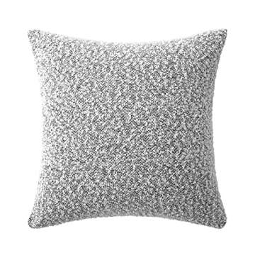 Woaboy Pack of 1 Decorative Throw Pillow Cover Pillowcase Textured Boucle Square Sofa Couch Pillow Home Decor for Living Room Woven Modern Cushion Case 24 x 24 Inch Black&White