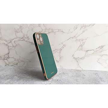 AHDEAU Green & Gold Phone Case Slim Fit Hybrid Shockproof Protective Phone Cases. Fashion Cool Luxury. (11)