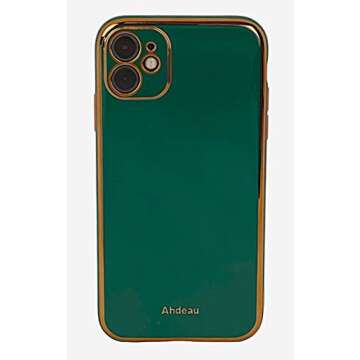 AHDEAU Green & Gold Phone Case Slim Fit Hybrid Shockproof Protective Phone Cases. Fashion Cool Luxury. (11)