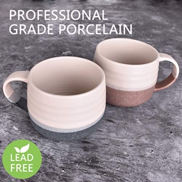 Bosmarlin Ceramic 18 Oz Latte Mugs Set of 2