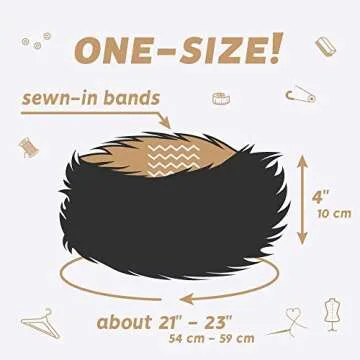 Futrzane Modern Headband - Ladies Winter Fur Headbands - Soft Russian Ear Warmer - Size M (Black)