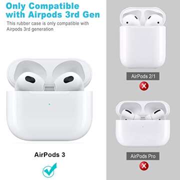 Moon Star Silicone Compatible with AirPods 3 Case 2021, Gawnock Soft Case for Compatible with AirPods 3rd Generation Print Cover for Women Girls with Keychain (Moon/Star)