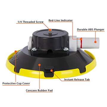IMT 6" Suction Cup Camera Mount with 360 Ball Head, Air Pump Vacuum Suction Mount for Action Camera/...
