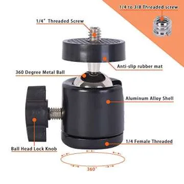 IMT 6" Suction Cup Camera Mount with 360 Ball Head, Air Pump Vacuum Suction Mount for Action Camera/DSLR/Camcorders/Phone, Camera Holder on Windshield/Window/Dashboard/Boats