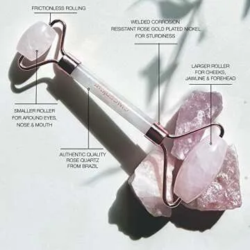 Ginger Chi Rose Quartz Anti-Aging Facial Roller Tool