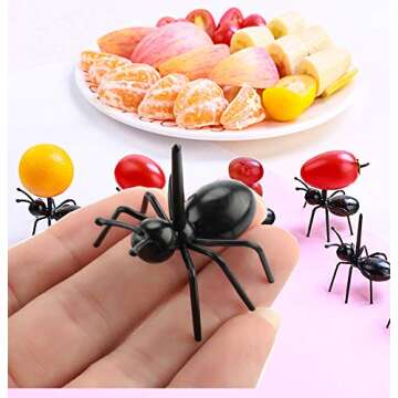 Ant Toothpicks Fruit Dessert Fork (24Pcs) – OOTSR Reusable Ant Food Pick Animal Appetizer Forks for Snack Cake Dessert with Storage Box for Kitchen Baby Shower Wedding Birthday Party
