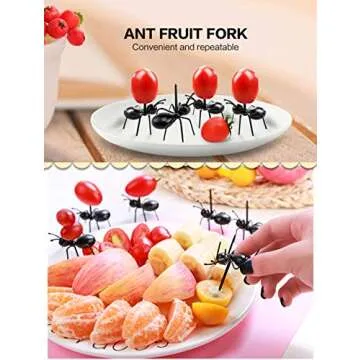 Ant Toothpicks Fruit Dessert Fork (24Pcs) – OOTSR Reusable Ant Food Pick Animal Appetizer Forks for Snack Cake Dessert with Storage Box for Kitchen Baby Shower Wedding Birthday Party
