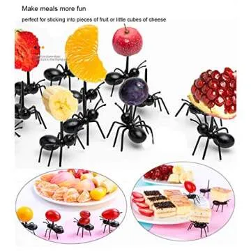 Ant Toothpicks Fruit Dessert Fork (24Pcs) – OOTSR Reusable Ant Food Pick Animal Appetizer Forks for Snack Cake Dessert with Storage Box for Kitchen Baby Shower Wedding Birthday Party
