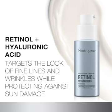 Neutrogena Retinol Face Moisturizer, Rapid Wrinkle Repair with SPF 30 Sunscreen, Daily Anti-Aging Face Cream with Retinol & Hyaluronic Acid to Fight Fine Lines, Wrinkles, & Dark Spots, 1 fl. oz