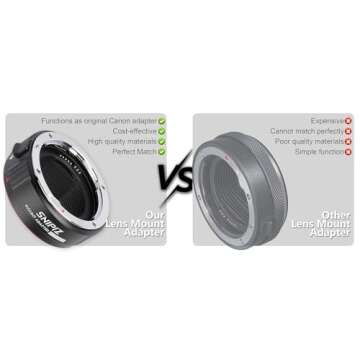 Lens Mount Adapter EF-EOS R - Auto Focus Compatible with Canon EF/EF-S Lens to EOS R, EOS RP, EOS R100, EOS R50, EOS R8, EOS R10, EOS R7, EOS R5C, EOS R3, EOS R6, EOS R5 Cameras