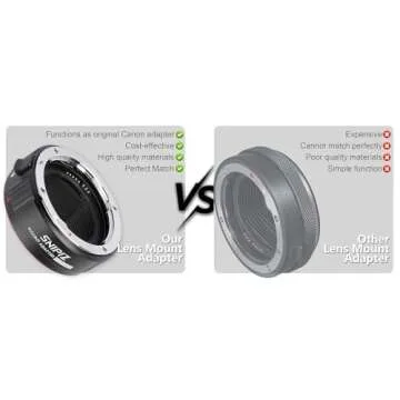 Lens Mount Adapter EF-EOS R - Auto Focus Compatible with Canon EF/EF-S Lens to EOS R, EOS RP, EOS R100, EOS R50, EOS R8, EOS R10, EOS R7, EOS R5C, EOS R3, EOS R6, EOS R5 Cameras