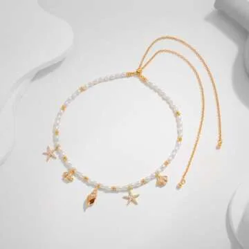 LILIE&WHITE Sea Shell Necklace for Women - Adjustable Summer Jewelry