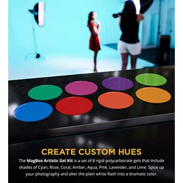 MagMod MagBox Artistic Gel Set - 8 Color Filter Effects Gels for MagBox PRO 24", 42" Octa and 36" St...