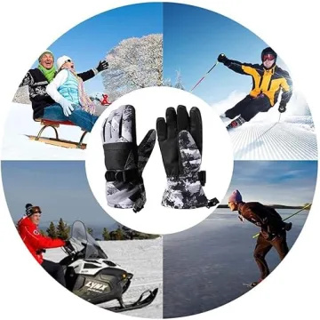 Ski Gloves, Warmest Waterproof and Breathable Snow Gloves for Cold Weather, Fits Both Men & Women,for Parent Child Outdoor