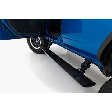 Rough Country Power Running Boards with LED Step Lights for Ford Bronco, 4-Door (2021-2024) - Dual Motor Electric Powerstep Board & Retractable Steps