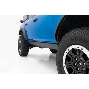 Rough Country Power Running Boards with LED Step Lights for Ford Bronco, 4-Door (2021-2024) - Dual Motor Electric Powerstep Board & Retractable Steps